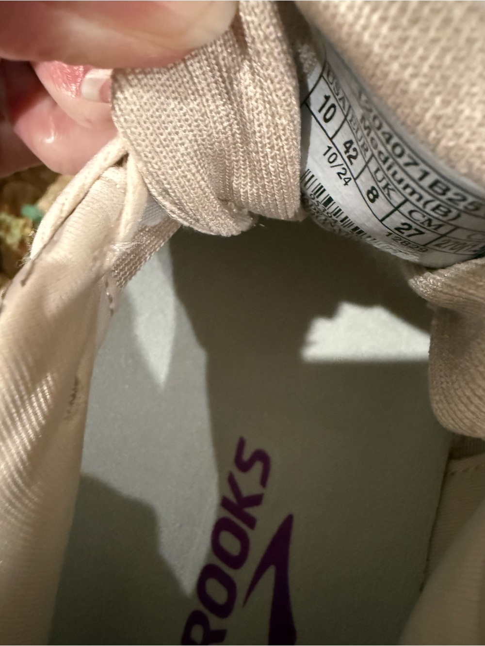 Brooks Women's Ghost 16 running sneakers almond peach/coconut/purple size 10 - Picture 13 of 15